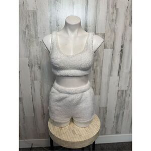 White fluffy two piece set